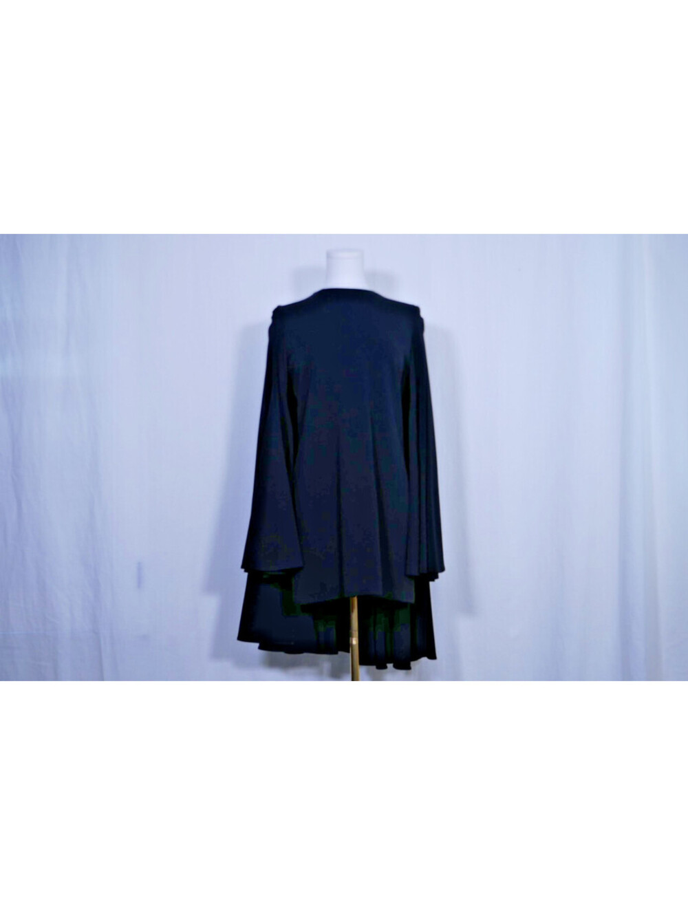Brandon Maxwell Luxury Black Mini Dress with Pleated Cape Size 8